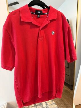 BMW Red Men’s Polo with Embroidered BMW logo
